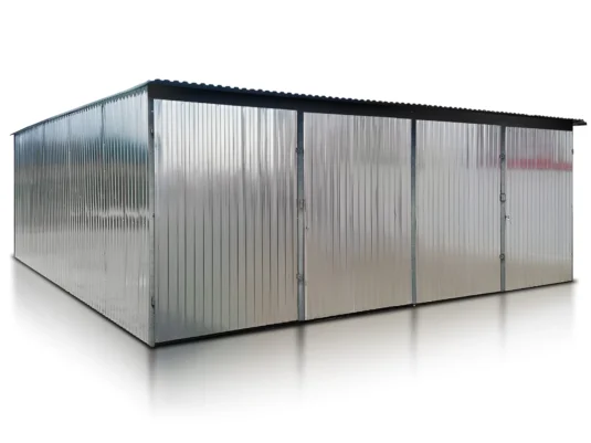 Mobilgarázs 6x5 Hát ő lejtő tető 2 db kétszárnyú kapu Horganyzott