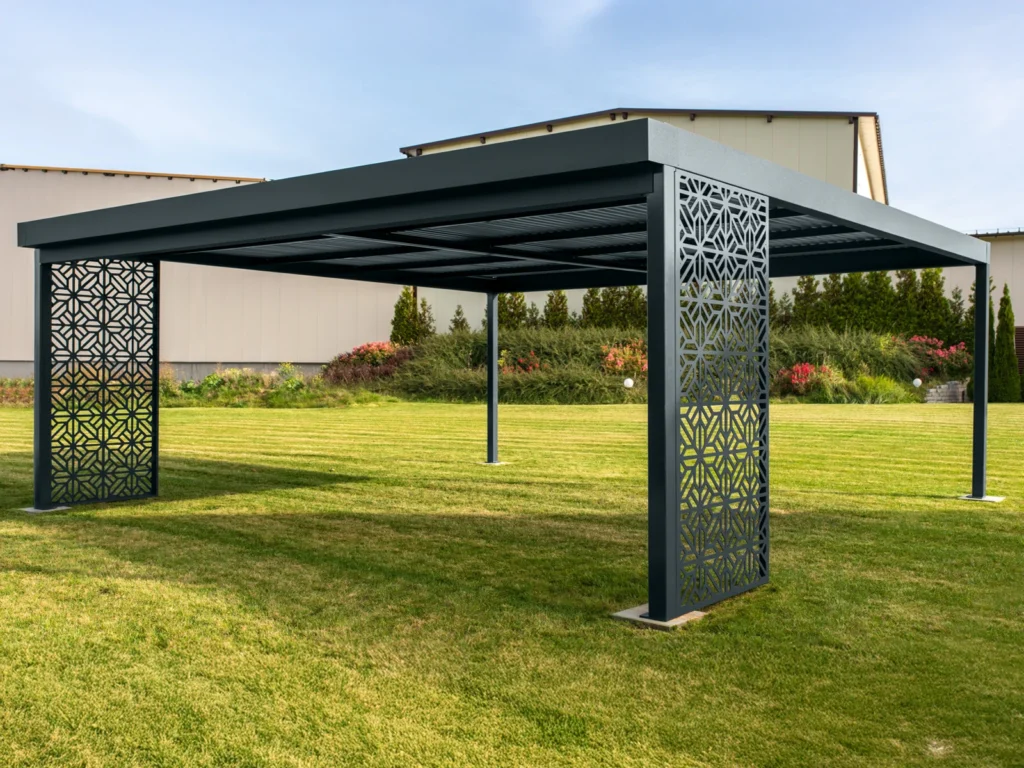 Carport z tłem