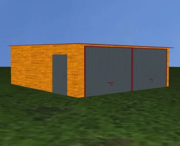 Mobilgarázs 6,50x7,00 m, kétállásos, féltetős, aranytölgy