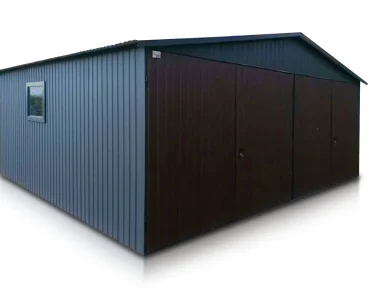 Mobilgarázs 6x5,5 m, kétállásos, nyeregtetős, kétszárnyú kapu, grafit