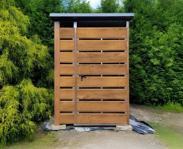 Hulladéktároló 1,5x1,5 m, fautánzatú, II. osztály