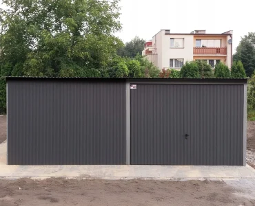 Mobilgarázs 6x5 m, féltetős, billenő kapu, grafit