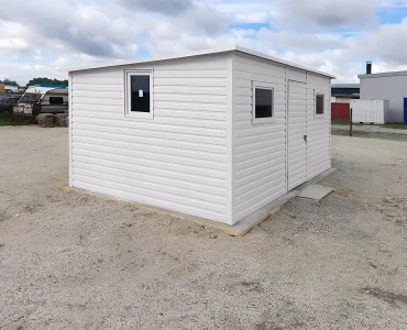 Mobilgarázs 4x3 m, féltetős, fehér