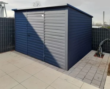 Mobilgarázs 3x3 m, féltetős, fautánzatú grafit