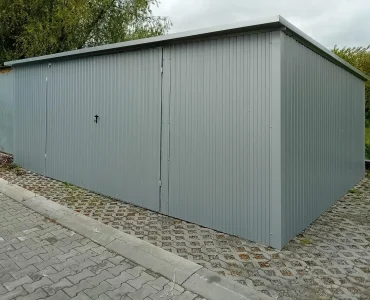 Mobilgarázs 7x5 m, féltetős, kétszárnyú kapu, alumínium