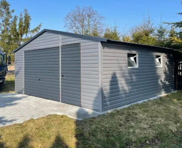 Mobilgarázs 6x5 m, nyeregtetős, billenő kapu, alumínium