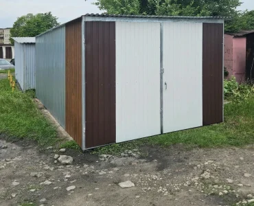 Mobilgarázs 3x6 m, féltetős, kétszárnyú kapu, többszínű, III. osztály