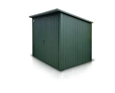 Mobilgarázs 3x3 m, féltetős, kétszárnyú kapu, zöld