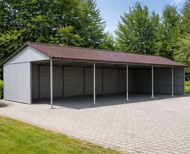 Acél előtető 50x10 m, nyeregtetős, alumínium