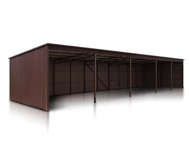 Acél előtető 25x5 m, féltetős, sötétbarna