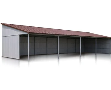 Acél előtető 20x6 m, féltetős, alumínium