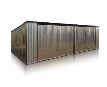 Mobilgarázs 7x5 m, kétállásos, féltetős, billenő kapu, horganyzott