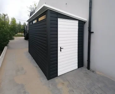 Mobilgarázs 4x2 m, féltetős, grafit