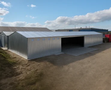 Lemezcsarnok 27x10 m, nyeregtetős, horganyzott