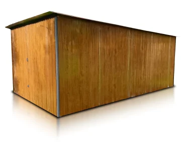 Mobilgarázs 3x5 m, féltetős, kétszárnyú kapu, fautánzatú