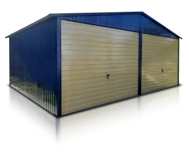 Mobilgarázs 6x5 m, kétállásos, nyeregtetős, billenő kapu, grafit – Modell 3