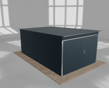 Mobilgarázs 3x5 m, egyállásos, hátra lejtő tetős, grafit