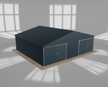 Mobilgarázs 8x7 m, kétállásos, nyeregtetős, grafit
