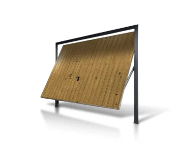 Garázskapu 2,5x2,5 m, billenő, fautánzatú, függőleges profilozás, 10 cm-es panel