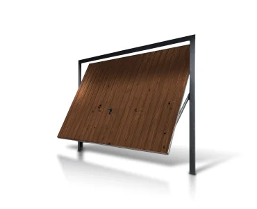 Garázskapu 2,5x2 m, billenő, fautánzatú, függőleges profilozás, 10 cm-es panel