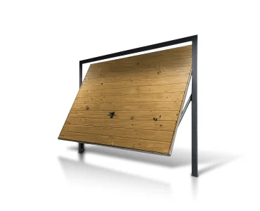 Garázskapu 3,5x2,5 m, billenő, fautánzatú, vízszintes profilozás, 17 cm-es panel