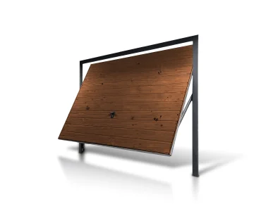 Garázskapu 4x2 m, billenő, fautánzatú, vízszintes profilozás, 17 cm-es panel