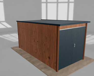 Szerszámos ház 2x4 m, hátra lejtő tetős, aranytölgy