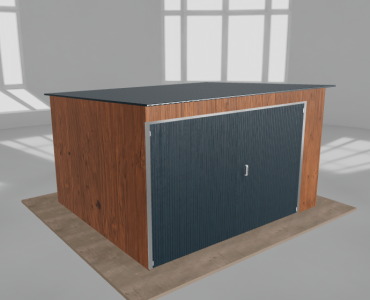 Szerszámos ház 3,5x3 m, hátra lejtő tetős, aranytölgy