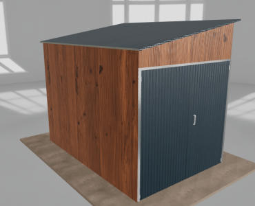 Szerszámos ház 2x3 m, bal oldalra lejtő tetős, aranytölgy