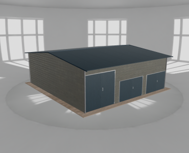 Acélcsarnok 10x10,5 m, nyeregtetős, alumínium
