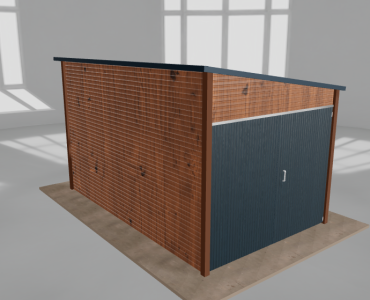 Szerszámos ház 2,5x4 m, jobb oldalra lejtő tetős, aranytölgy