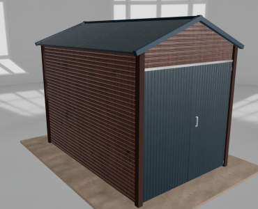 Szerszámos ház 2x3 m, nyeregtetős, sötét dió