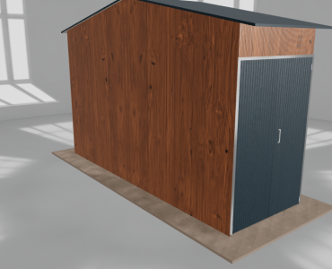 Acélcsarnok 2x6 m, nyeregtetős, aranytölgy, magas