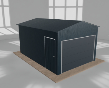 Mobilgarázs 3,5x5 m, egyállásos, nyeregtetős, grafit – Modell 2