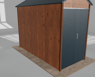 Lemezcsarnok 2x4,5 m, nyeregtetős, aranytölgy, magas