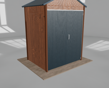 Lemezcsarnok 2,5x2 m, nyeregtetős, aranytölgy, magas