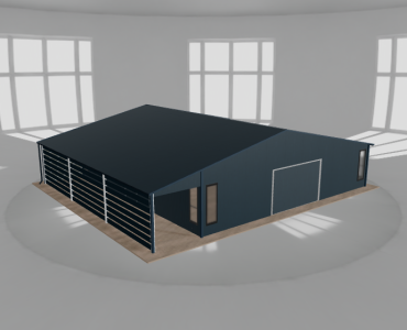 Mobilgarázs 10x10 m, tárolóhelyiséggel és előtetővel, grafit