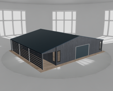 Mobilgarázs 10x10 m, tárolóhelyiséggel és előtetővel, grafit fautánzatú