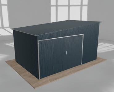Mobilgarázs 4,5x3 m, egyállásos, bal oldalra lejtő tetős, grafit