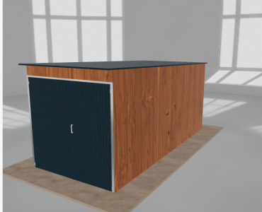 Szerszámos ház 2x4,5 m, hátra lejtő tetős, aranytölgy