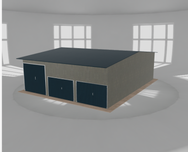 Acélcsarnok 9,5x12 m, nyeregtetős, alumínium