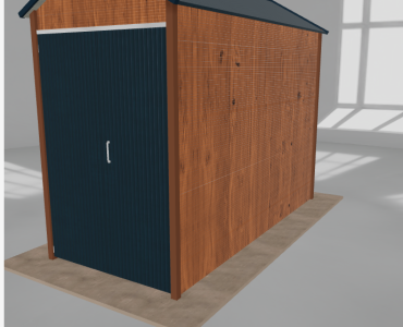 Lemezcsarnok 2x4,5 m, nyeregtetős, aranytölgy, magas