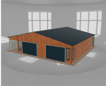 Mobilgarázs 9x10 m, előtetővel, aranytölgy – Modell 2
