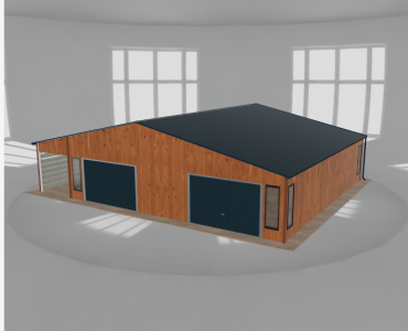 Mobilgarázs 10x10 m, előtetővel, aranytölgy – Modell 2