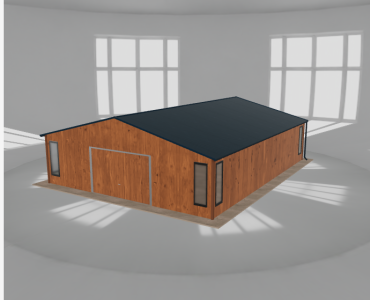 Mobilgarázs 8x10 m, tárolóhelyiséggel, aranytölgy – Modell 2